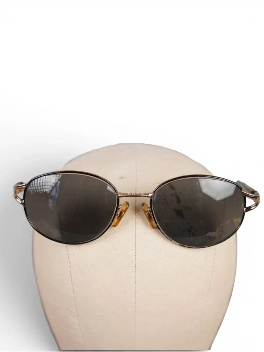 Vintage Gucci Metal Oval Eyeglasses Frames Only Adult 55-18 Gold Flecked Marbled